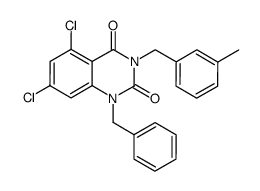 1-benzyl-5,7-dichloro-3-(3-methyl-benzyl)-1H-quinazoline-2,4-dione结构式