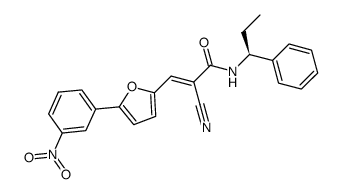 (S,E)-2-cyano-3-(5-(3-nitrophenyl)furan-2-yl)-N-(1-phenylpropyl)acrylamide结构式