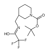 tert-butyl (3R)-3-[[(2,2,2-trifluoroacetyl)amino]methyl]piperidine-1-carboxylate结构式