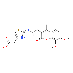 [(2E)-2-{[(7,8-dimethoxy-4-methyl-2-oxo-2H-chromen-3-yl)acetyl]imino}-2,3-dihydro-1,3-thiazol-4-yl]acetic acid Structure