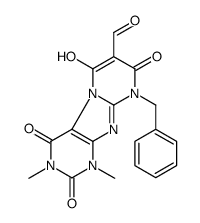 Pyrimido[2,1-f]purine-7-carboxaldehyde,1,2,3,4,8,9-hexahydro-6-hydroxy-1,3-dimethyl-2,4,8-trioxo-9-(phenylmethyl)- Structure