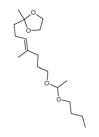 2-[7-(1-butoxy-ethoxy)-4-methyl-hept-3-enyl]-2-methyl-[1,3]dioxolane结构式
