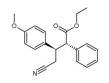 erythro-4-cyano-3-(4-methoxyphenyl)-2-phenylbutanoate d'ethyle结构式