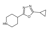 2-cyclopropyl-5-piperidin-4-yl-1,3,4-oxadiazole结构式