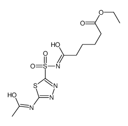 ethyl 6-[(5-acetamido-1,3,4-thiadiazol-2-yl)sulfonylamino]-6-oxohexanoate结构式