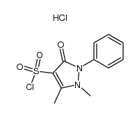 1,5-dimethyl-3-oxo-2-phenyl-2,3-dihydro-1H-pyrazole-4-sulfonyl chloride, hydrochloride结构式