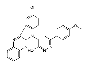 2-(9-chloroindolo[3,2-b]quinoxalin-6-yl)-N-[(E)-1-(4-methoxyphenyl)ethylideneamino]acetamide Structure