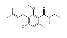 2-methyl-1-(2,4,6-trimethoxy-3-(3-methylbut-2-enyl)phenyl)butan-1-one Structure
