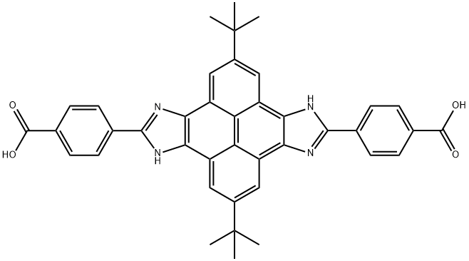 4,4'-(2,8-Di-tert-butyl-4,10-dihydropyreno[4,5-d:9,10-d']diimidazole-5,11-diyl)dibenzoic acid Structure