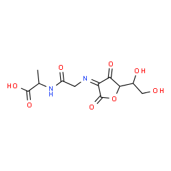 L-threo-3-Hexulosonic acid,2-[[2-[(1-carboxyethyl)amino]-2-oxoethyl]imino]-2-deoxy-,-gamma--lactone,(S)- (9CI) Structure