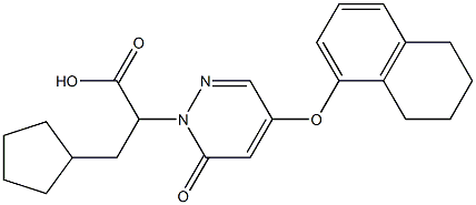 2-(4-(1,2,3,4-tetrahydronaphthalen-5-yloxy)-6-oxopyridazin-1(6H)-yl)-3-cyclopentylpropanoic acid结构式