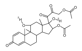 16-acetoxy-17-acetoxymethyl-11,17-dihydroxy-D-homoandrosta-1,4-diene-3,17-dione结构式
