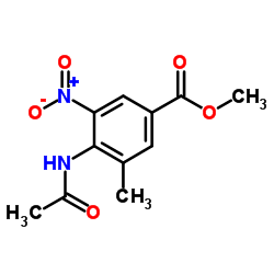 Methyl 4-acetamido-3-methyl-5-nitrobenzoate结构式