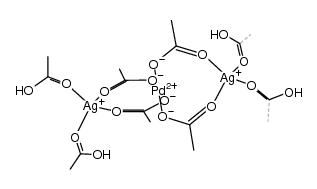 Pd[(μ-O2CMe)2Ag(HO2CMe)2]2结构式