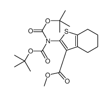 2-N,N’-双(叔丁氧基羰基)氨基-4,5,6,7-四氢-苯并b噻吩- 3-羧酸甲酯结构式