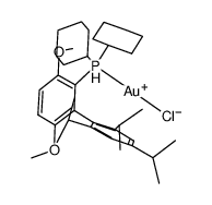 {dicyclohexyl[3,6-dimethoxy-2',4',6'-tri(propan-2-yl)biphenyl-2-yl]phosphane-κP}AuCl结构式