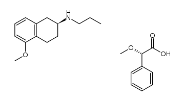 (S)-1,2,3,4-tetrahydro-5-methoxy-N-propyl-naphthalen-2-ammonium (S)-2-methoxy-2-phenylacetate结构式