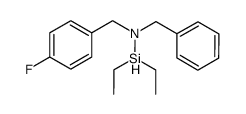 N-benzyl-1,1-diethyl-N-(4-fluorobenzyl)silanamine结构式