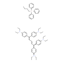 diethyl{4-[1,5,5-tris(4-diethylaminophenyl)penta-2,4-dienylidene]cyclohexa-2,5-dienylidene}ammonium butyltriphenylborate结构式