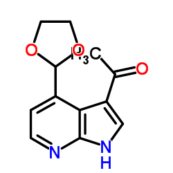 1-[4-(1,3-Dioxolan-2-yl)-1H-pyrrolo[2,3-b]pyridin-3-yl]ethanone结构式