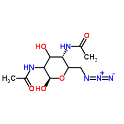 2,4-Diacetamido-6-azido-2,4,6-trideoxy-β-D-glycero-hexopyranose结构式