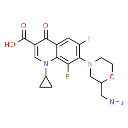 7-(2-aminomethylmorpholino)-1-cyclopropyl-6,8-difluoro-1,4-dihydro-4-oxo-3-quinolinecarboxylic acid结构式