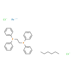 bis(1,2-bis(diphenylphosphino)ethylene)dichlororhenium(II) hexane Structure