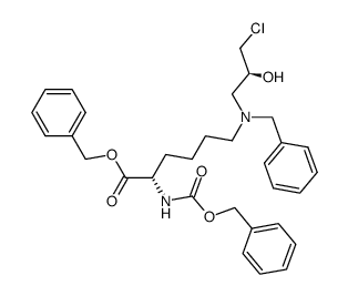 (2S,9S)-7-Benzyl-2-(carbobenzoxyamino)-10-chloro-9-hydroxy-7-azadecanoic acid benzyl ester结构式