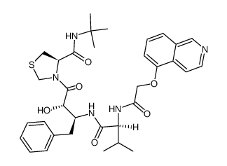 3-{3(S)-[N-(5-isoquinolinyloxyacetyl)-l-valinyl]amino-2(S)-hydroxy-4-phenylbutanoyl}-N-(t-butyl)thiazolidine-4(R)-carboxamide结构式