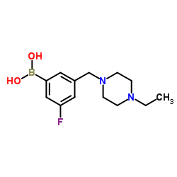 {3-[(4-Ethyl-1-piperazinyl)methyl]-5-fluorophenyl}boronic acid结构式