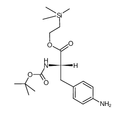 N-α-tert-butyloxycarbonyl-β-(p-aminophenyl)-L-alanine 2-(trimethylsilyl)ethyl ester Structure