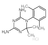 1-(2,6-dimethylphenyl)-6,6-dimethyl-1,3,5-triazine-2,4-diamine hydrochloride结构式