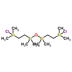 1,3-Bis{2-[chloro(dimethyl)silyl]ethyl}-1,1,3,3-tetramethyldisiloxane结构式