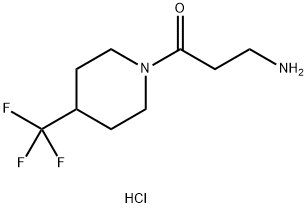 3-Amino-1-(4-(trifluoromethyl)piperidin-1-yl)propan-1-one structure