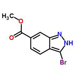 3-溴-1H-吲唑-6-羧酸甲酯结构式