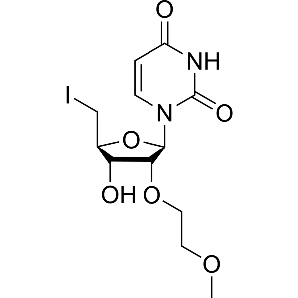 5’-Deoxy-5’-iodo-2’-O-(2-methoxyethyl)uridine结构式