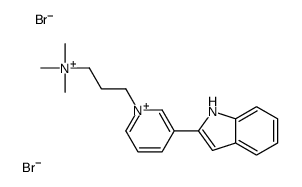 3-[3-(1H-indol-2-yl)pyridin-1-ium-1-yl]propyl-trimethylazanium,dibromide Structure