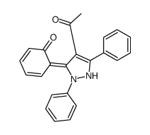 6-(4-acetyl-2,5-diphenyl-1H-pyrazol-3-ylidene)cyclohexa-2,4-dien-1-one Structure