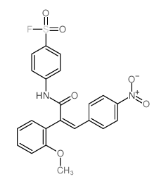 Benzenesulfonylfluoride, 4-[[2-(2-methoxyphenyl)-3-(4-nitrophenyl)-1-oxo-2-propen-1-yl]amino]- structure