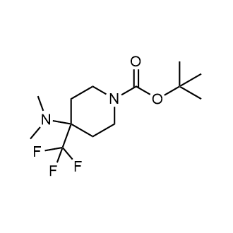 4-(二甲氨基)-4-(三氟甲基)哌啶-1-羧酸叔丁酯结构式