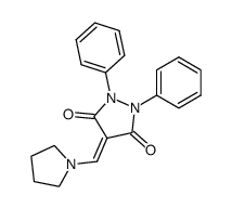 1,2-Diphenyl-4-(1-pyrrolidinylmethylene)-3,5-pyrazolidinedione Structure
