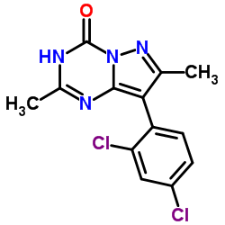 8-(2,4-Dichlorophenyl)-2,7-dimethylpyrazolo[1,5-a][1,3,5]triazin-4(1H)-one结构式