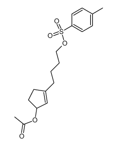 3-(4-(tosyloxy)butyl)cyclopent-2-en-1-yl acetate结构式