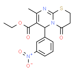 ethyl 8-methyl-6-(3-nitrophenyl)-4-oxo-3,4-dihydro-2H,6H-pyrimido[2,1-b][1,3]thiazine-7-carboxylate结构式