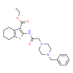 Ethyl 2-{[(4-benzyl-1-piperazinyl)acetyl]amino}-4,5,6,7-tetrahydro-1-benzothiophene-3-carboxylate Structure
