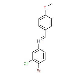 (4-bromo-3-chlorophenyl)(4-methoxybenzylidene)amine structure