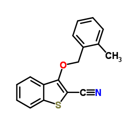 3-[(2-Methylbenzyl)oxy]-1-benzothiophene-2-carbonitrile结构式