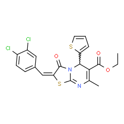 ethyl 2-(3,4-dichlorobenzylidene)-7-methyl-3-oxo-5-(2-thienyl)-2,3-dihydro-5H-[1,3]thiazolo[3,2-a]pyrimidine-6-carboxylate结构式