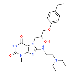 8-{[2-(diethylamino)ethyl]amino}-7-[3-(4-ethylphenoxy)-2-hydroxypropyl]-3-methyl-3,7-dihydro-1H-purine-2,6-dione Structure