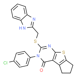 2-[(1H-benzimidazol-2-ylmethyl)sulfanyl]-3-(4-chlorophenyl)-3,5,6,7-tetrahydro-4H-cyclopenta[4,5]thieno[2,3-d]pyrimidin-4-one picture